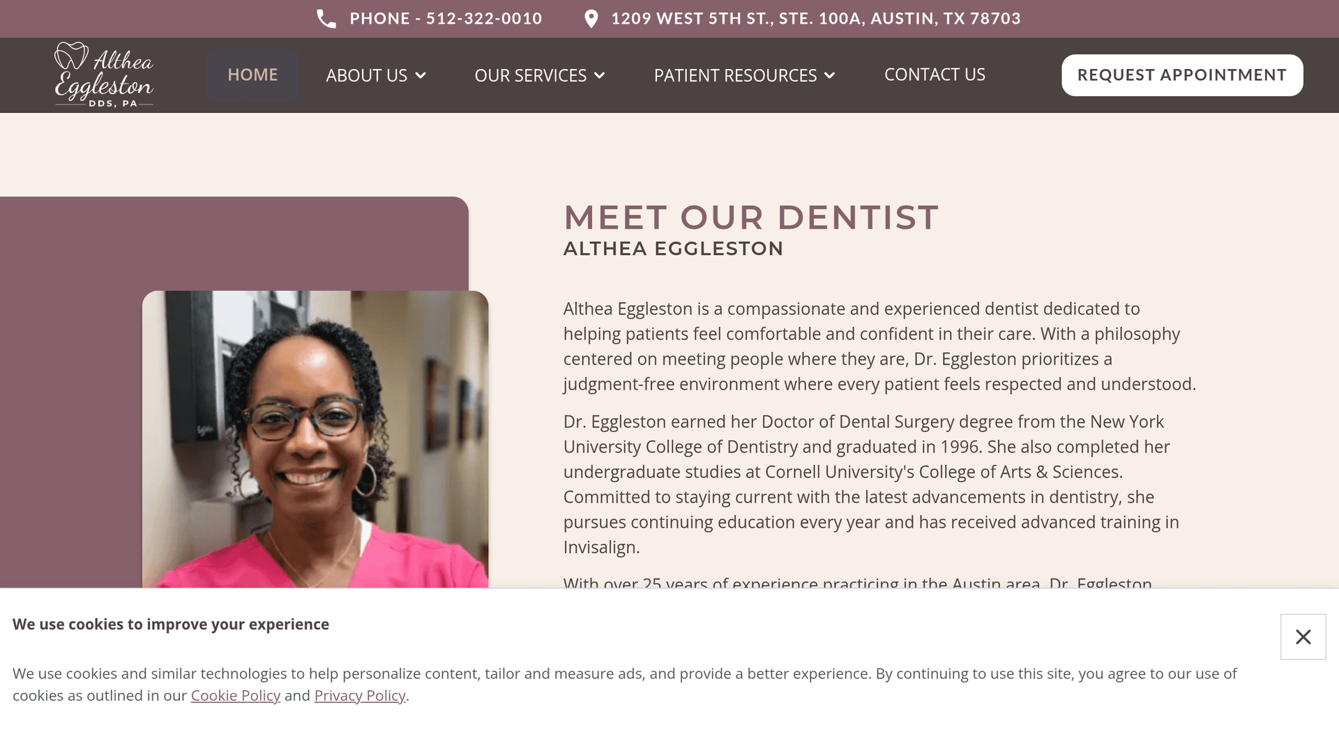 Althea Eggleston DDS screenshot